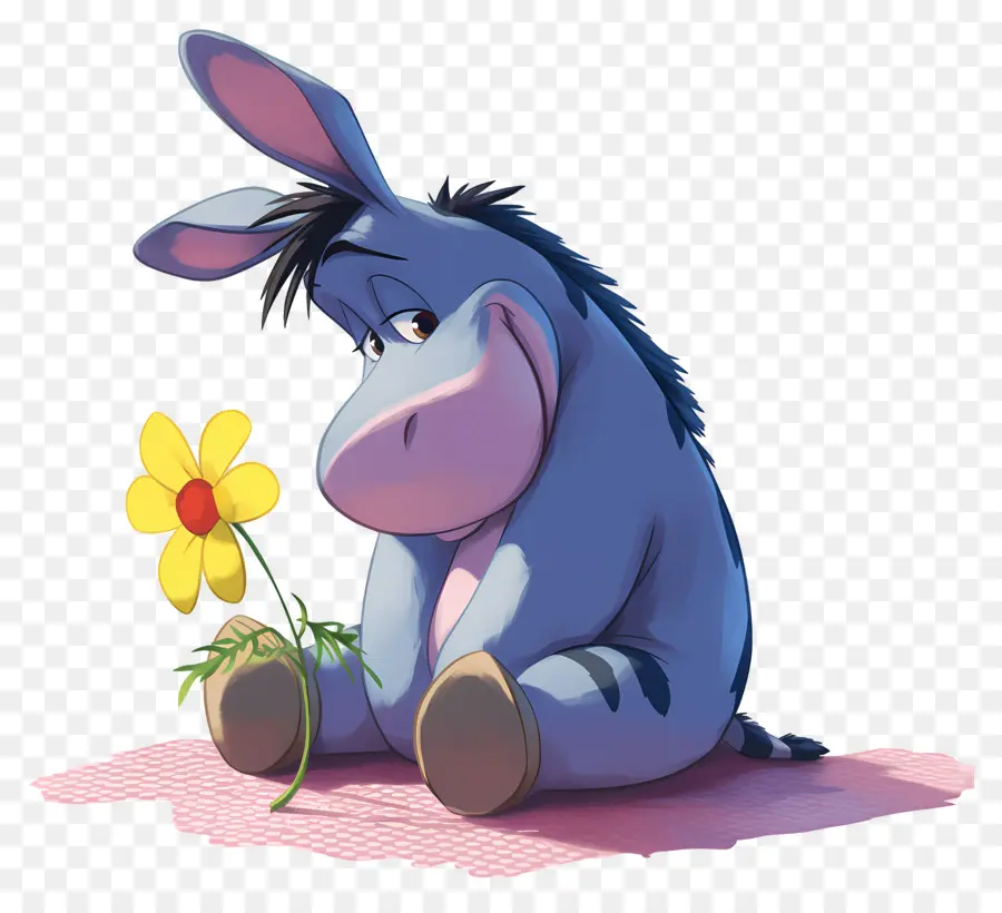 Eeyore，ลากับดอกไม้ PNG