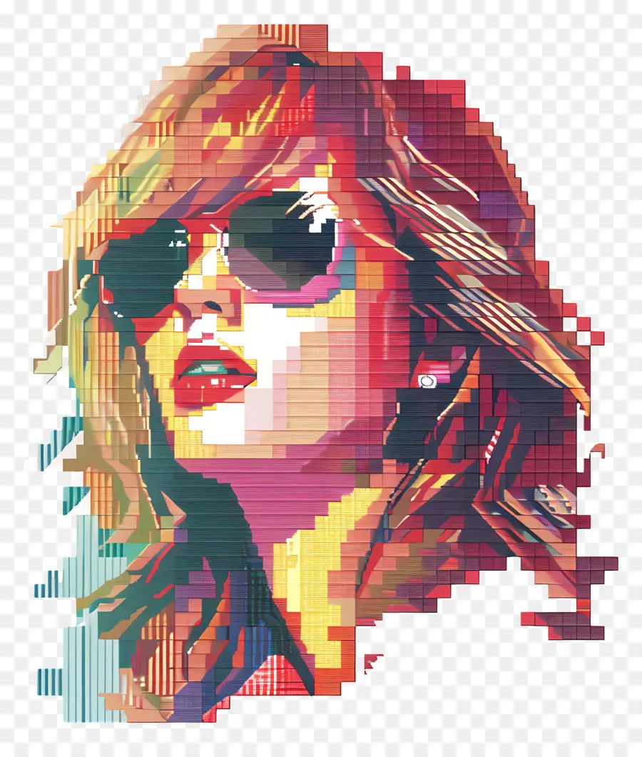 Pixel Taylor Swift，หญิงสาวพิกเซลกับแว่นกันแดด PNG