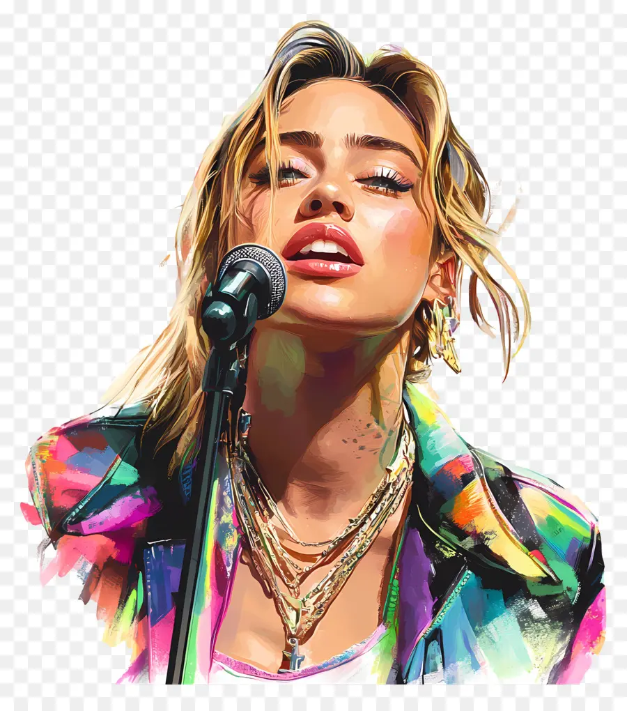 Miley Cyrus，นักร้องสีสันสดใส PNG