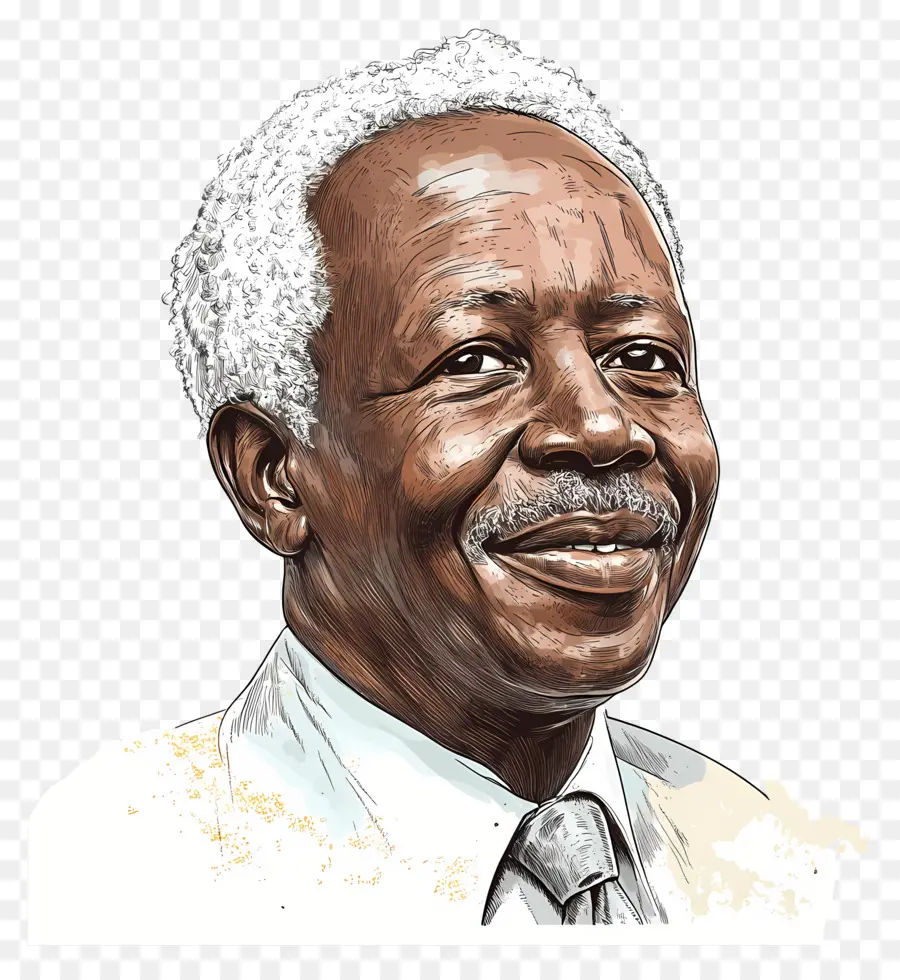 Julius Nyerere，สีน้ำของชายชรา PNG