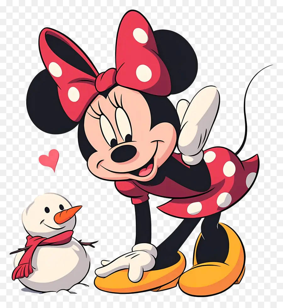 เมาส์มินนี่，Minnie Mouse กับ Snowman PNG