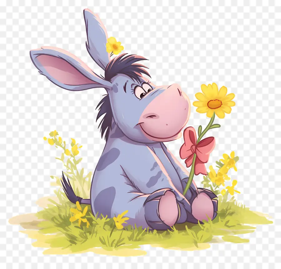 Eeyore，ลากับดอกไม้ PNG