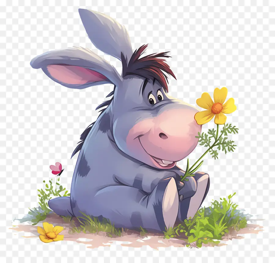 Eeyore，ลากับดอกไม้ PNG