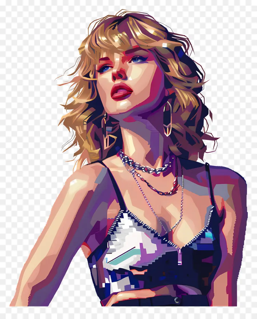 Pixel Taylor Swift，ภาพสีสันสดใส PNG