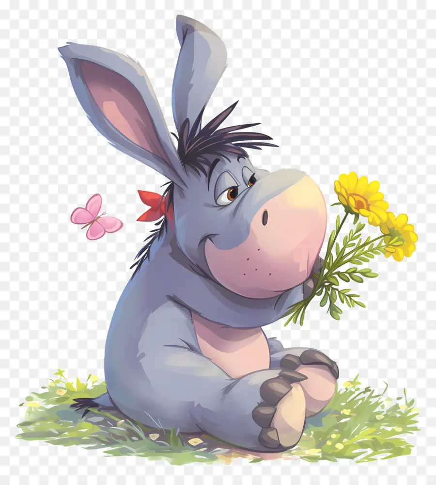 Eeyore，ลากับดอกไม้ PNG