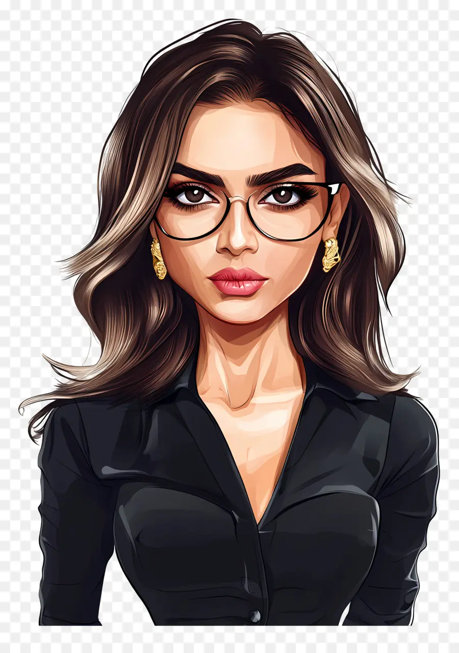 Deepika Padukone，การ์ตูนผู้หญิงกับแว่นตา PNG