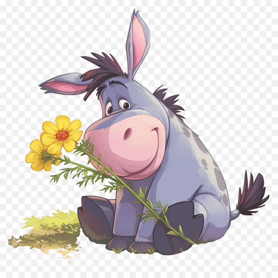 Eeyore，ลากับดอกไม้ PNG