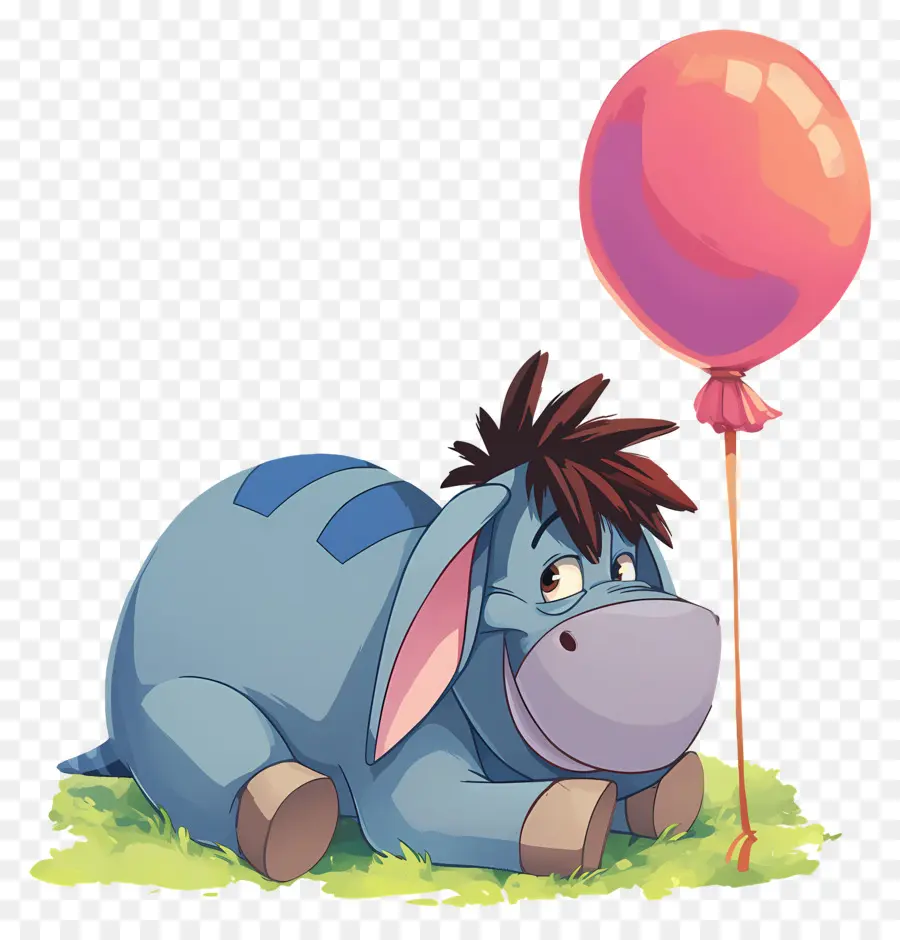 Eeyore，Blue Donkey พร้อมบอลลูน PNG