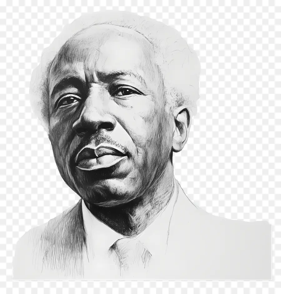 Julius Nyerere，ภาพวาดดินสอชายผู้สูงอายุ PNG