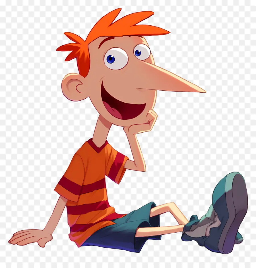 Phineas Flynn，เด็กชายการ์ตูนที่มีผมสีส้ม PNG