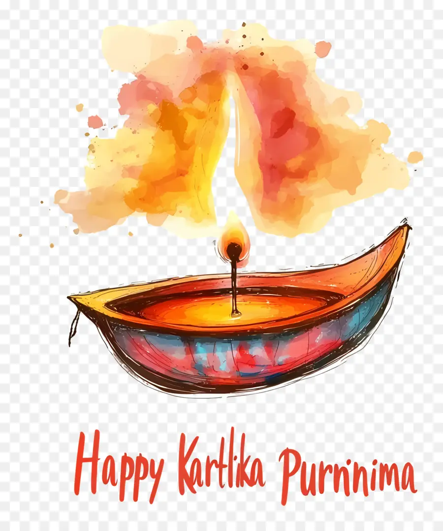 Happy Karthika Purnima，เดี่ยว Diya กับเปลวไฟ PNG