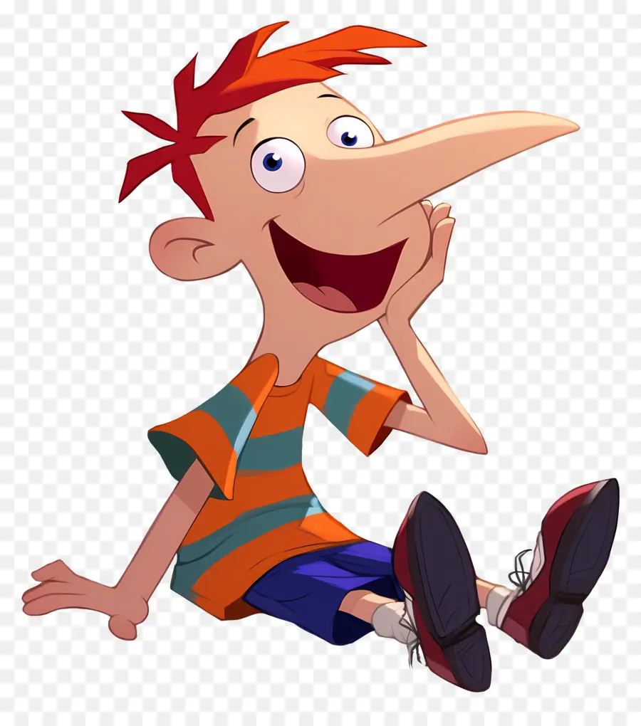 Phineas Flynn，เด็กชายการ์ตูนที่มีผมสีส้ม PNG