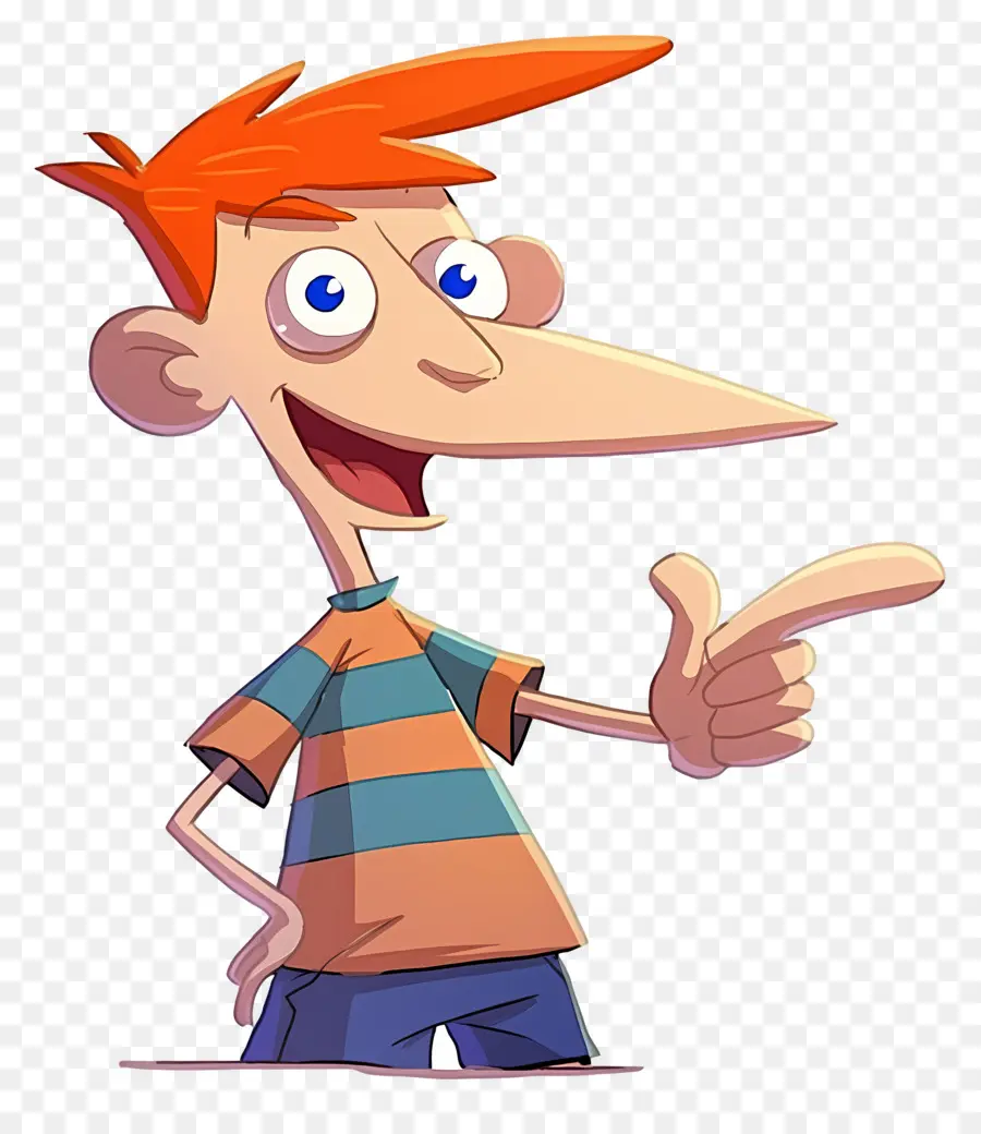 Phineas Flynn，เด็กชายการ์ตูนที่มีผมสีส้ม PNG