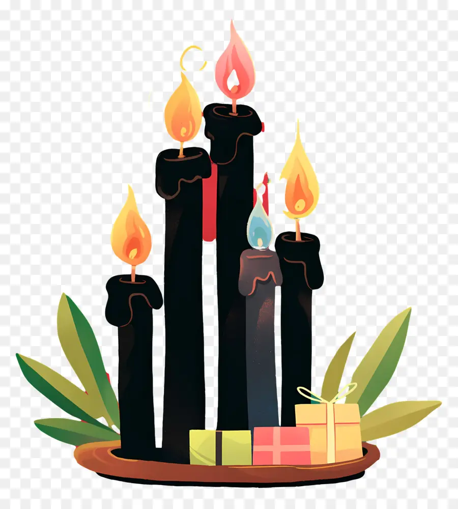 Happy Kwanzaa，เทียนสีดำ PNG