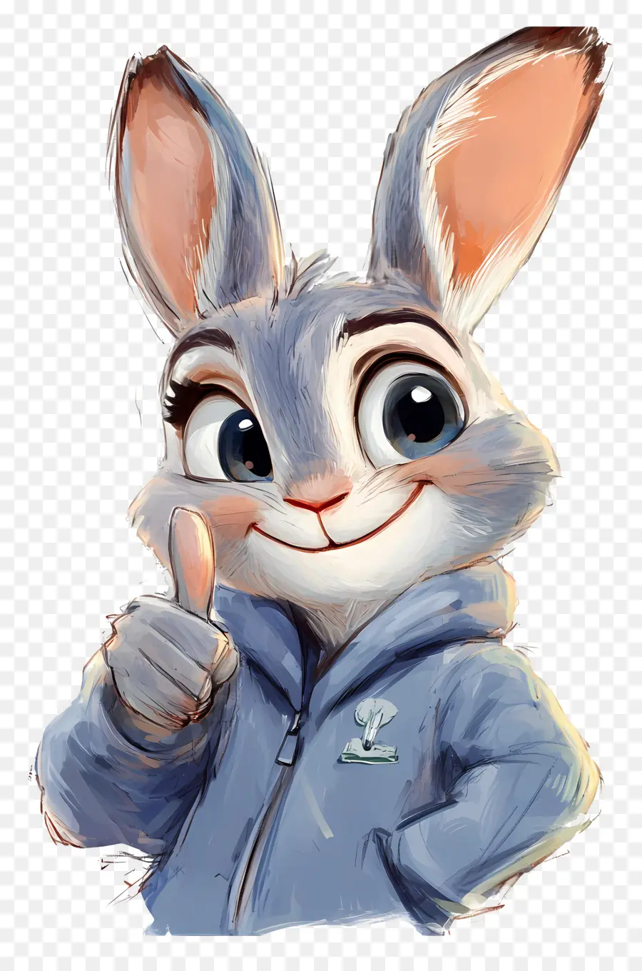 Judy Hopps，กระต่ายการ์ตูนยกนิ้วขึ้น PNG