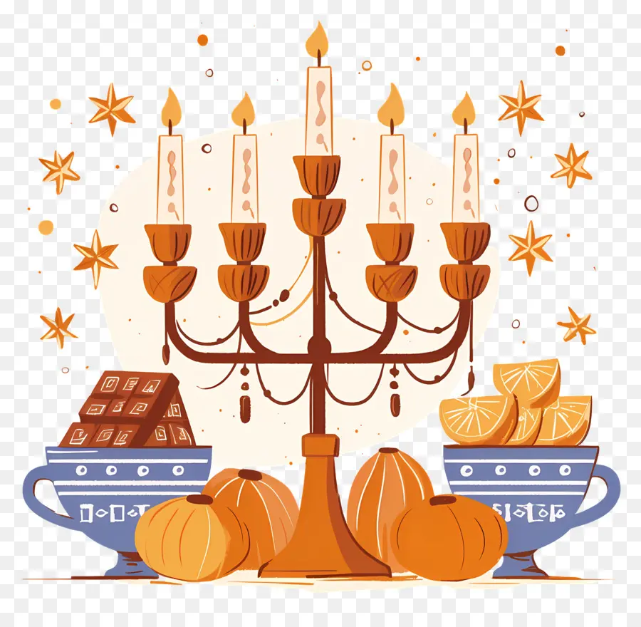 Hanukkah，การแสดงเทียนฤดูใบไม้ร่วง PNG