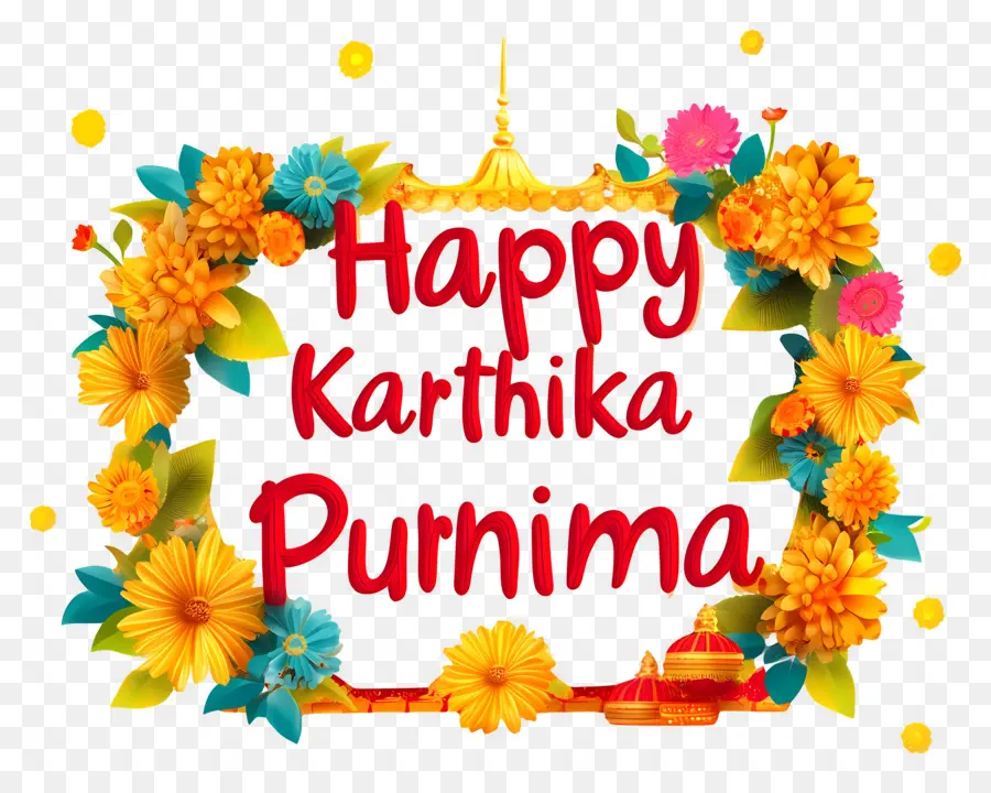 Kartik Purnima，กรอบดอกไม้ PNG