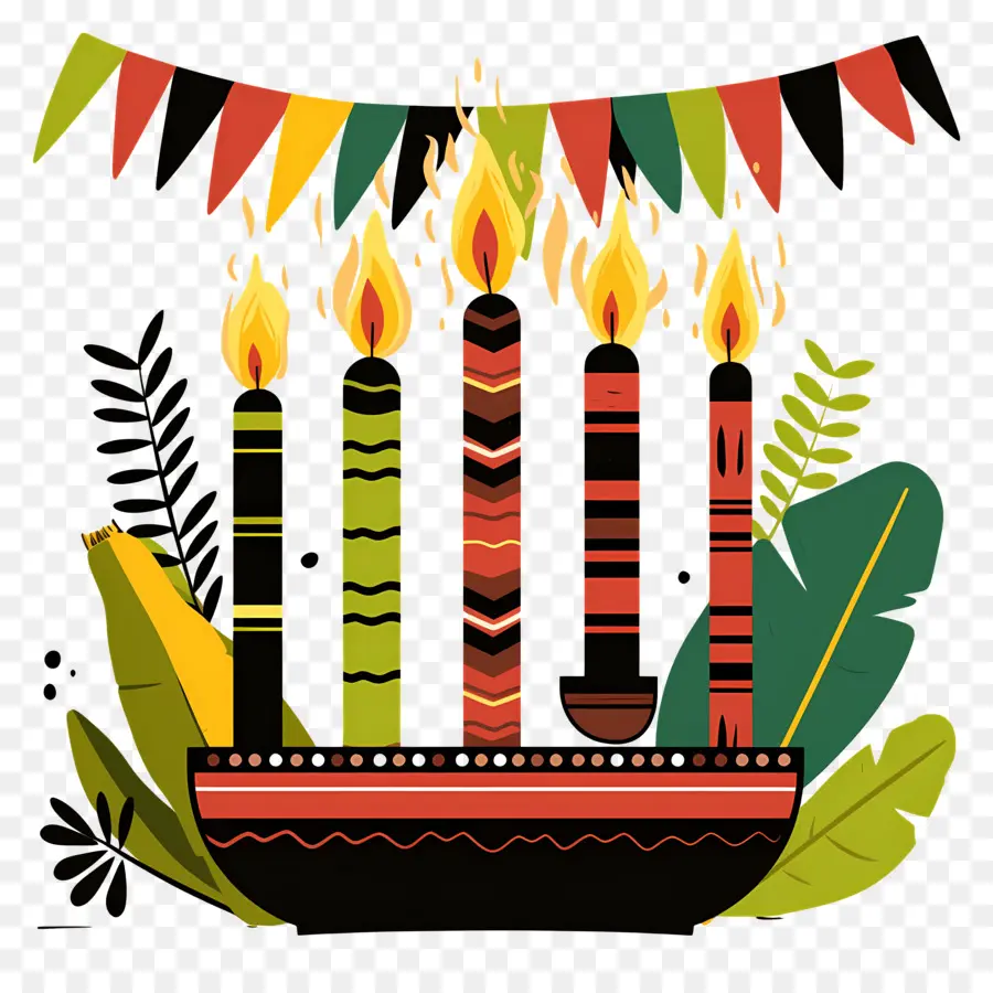 Happy Kwanzaa，เทียนในชาม PNG