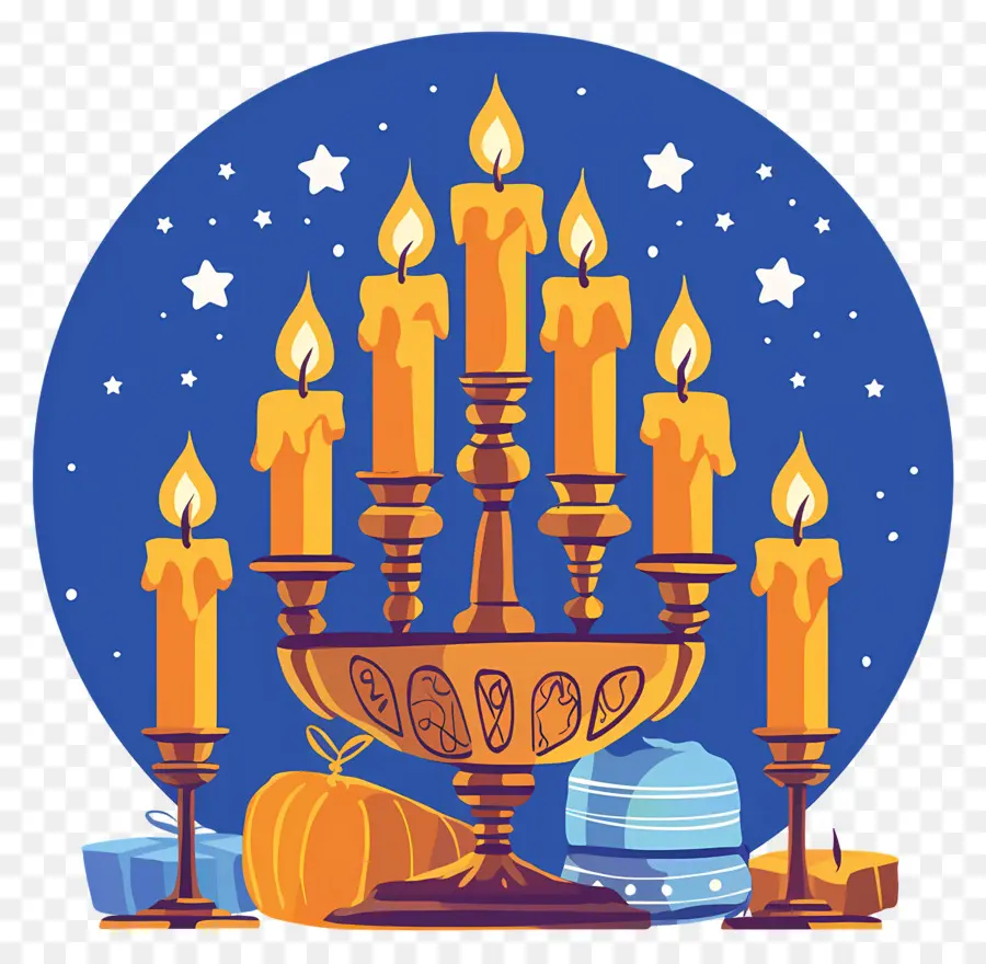 Hanukkah，เทียนสีทอง PNG