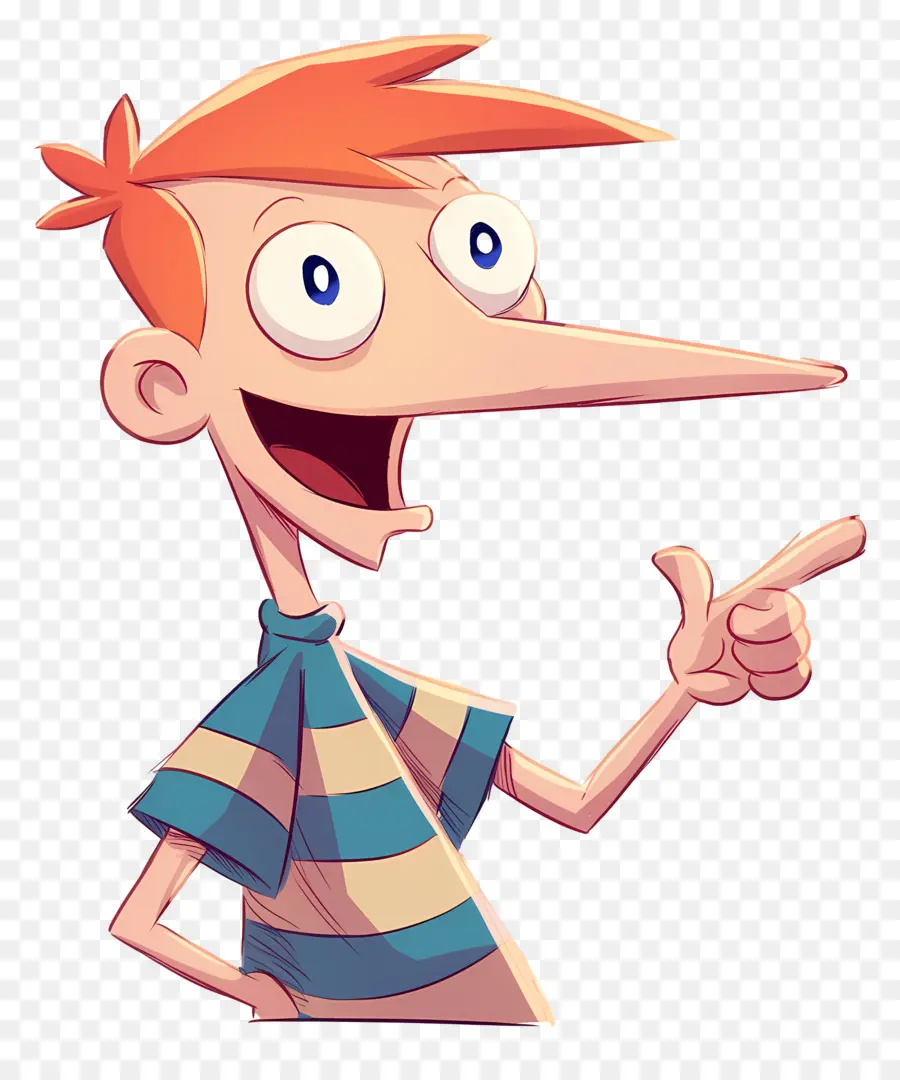 Phineas Flynn，เด็กชายการ์ตูนที่มีผมสีส้ม PNG