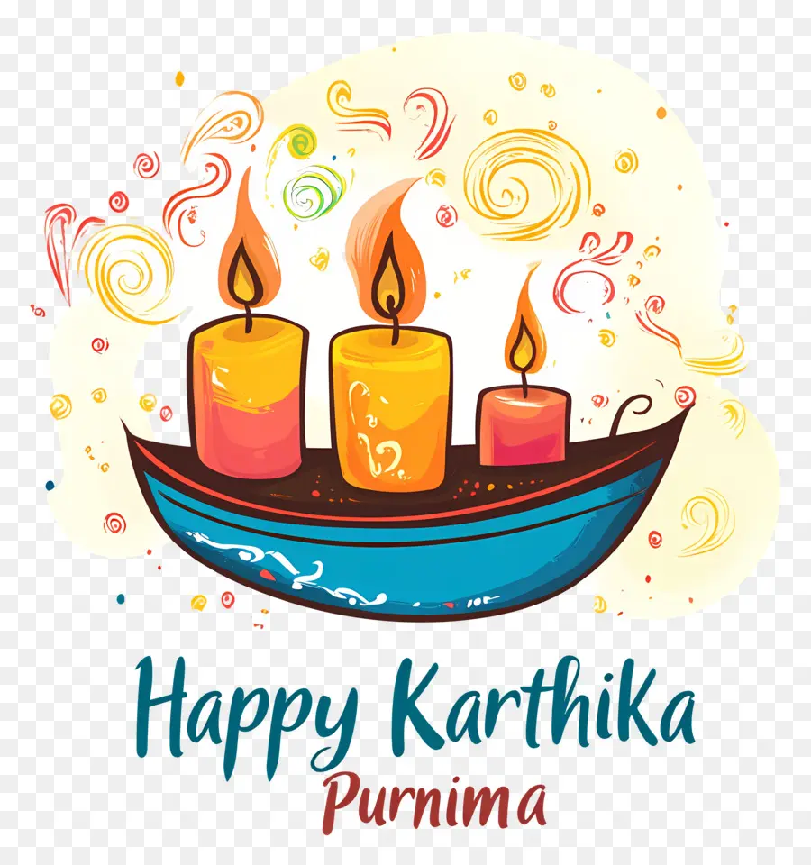 Happy Karthika Purnima，เรือสามเทียน PNG