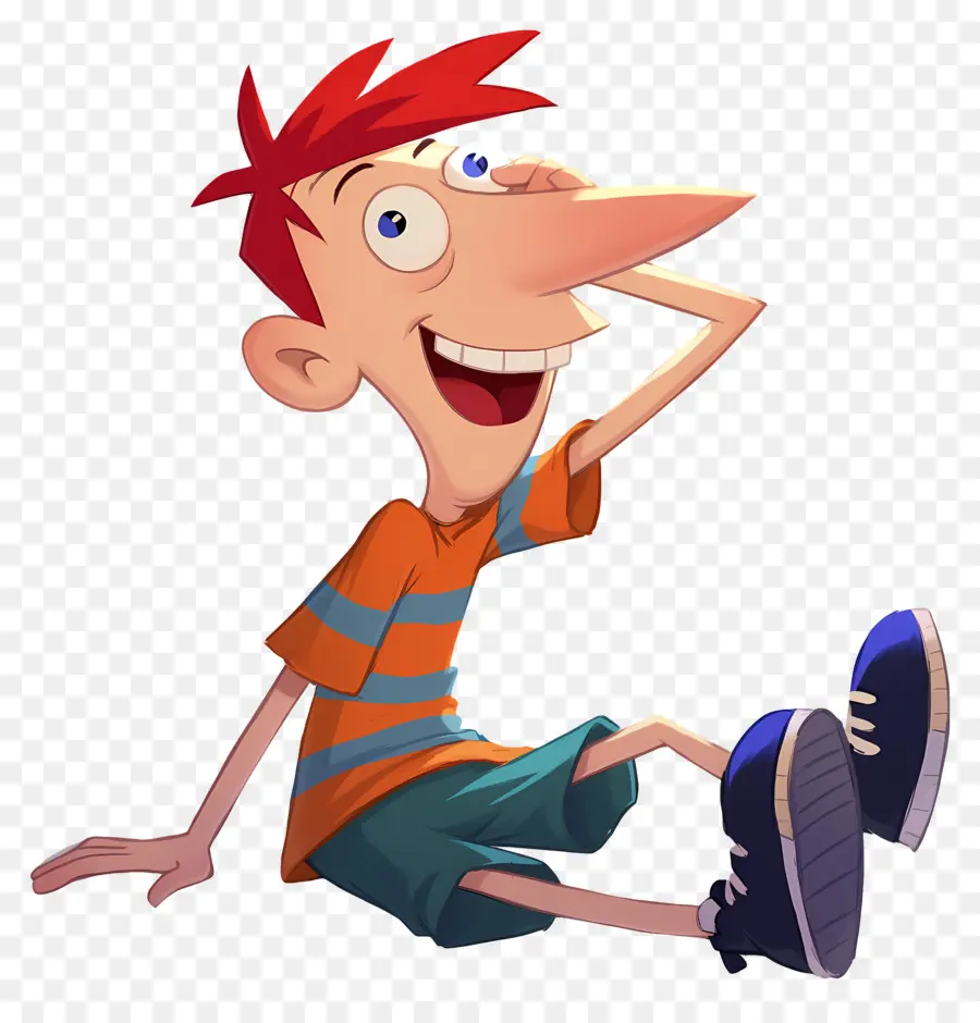 Phineas Flynn，เด็กชายการ์ตูนที่มีผมสีส้ม PNG