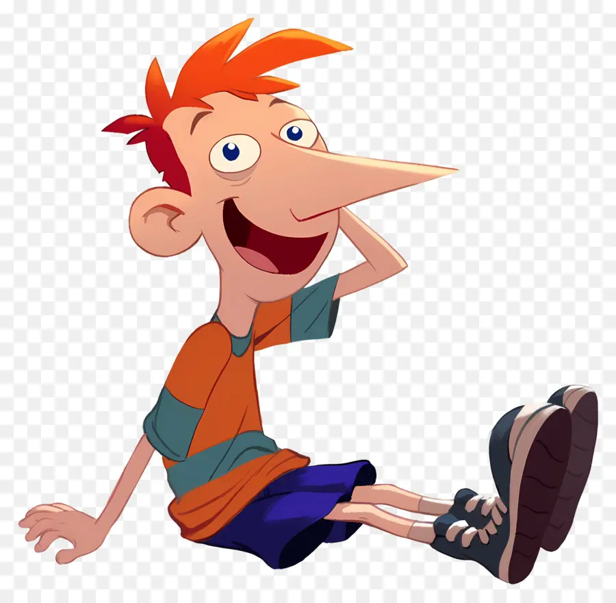 Phineas Flynn，เด็กชายการ์ตูนที่มีผมสีส้ม PNG