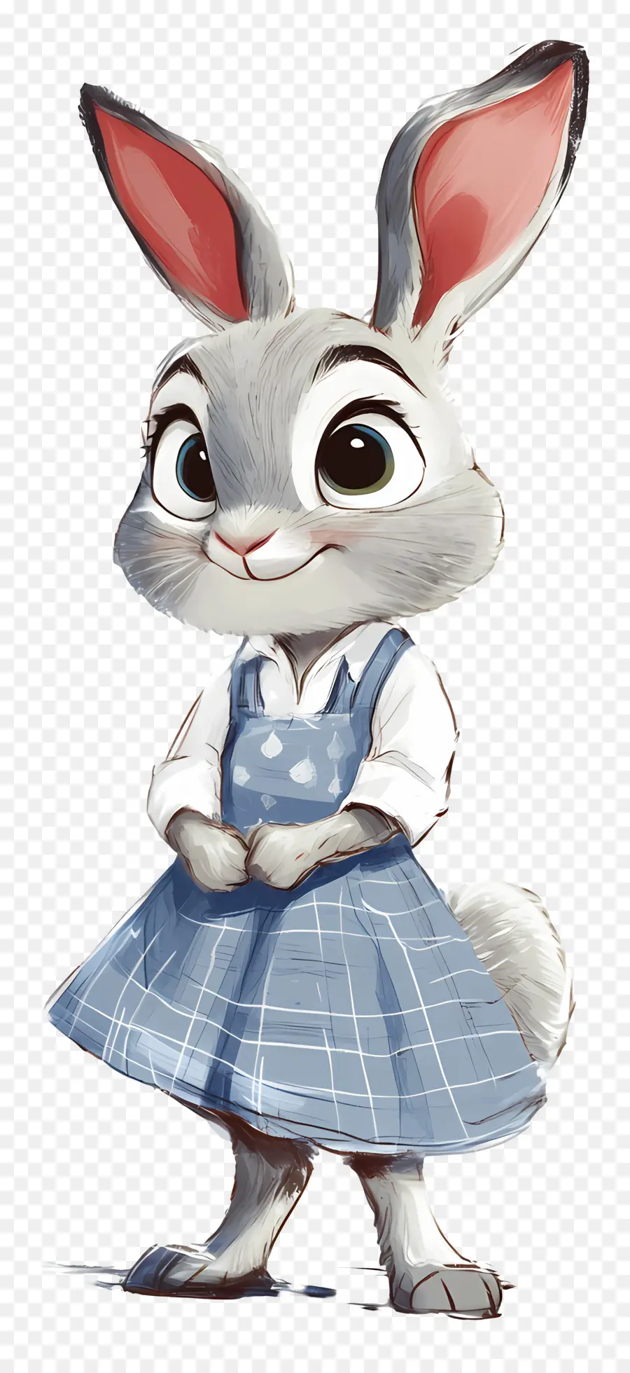 Judy Hopps，กระต่ายการ์ตูนในชุดสีน้ำเงิน PNG