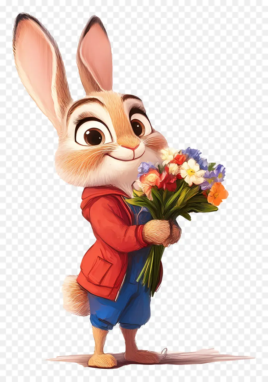 Judy Hopps，กระต่ายกับดอกไม้ PNG