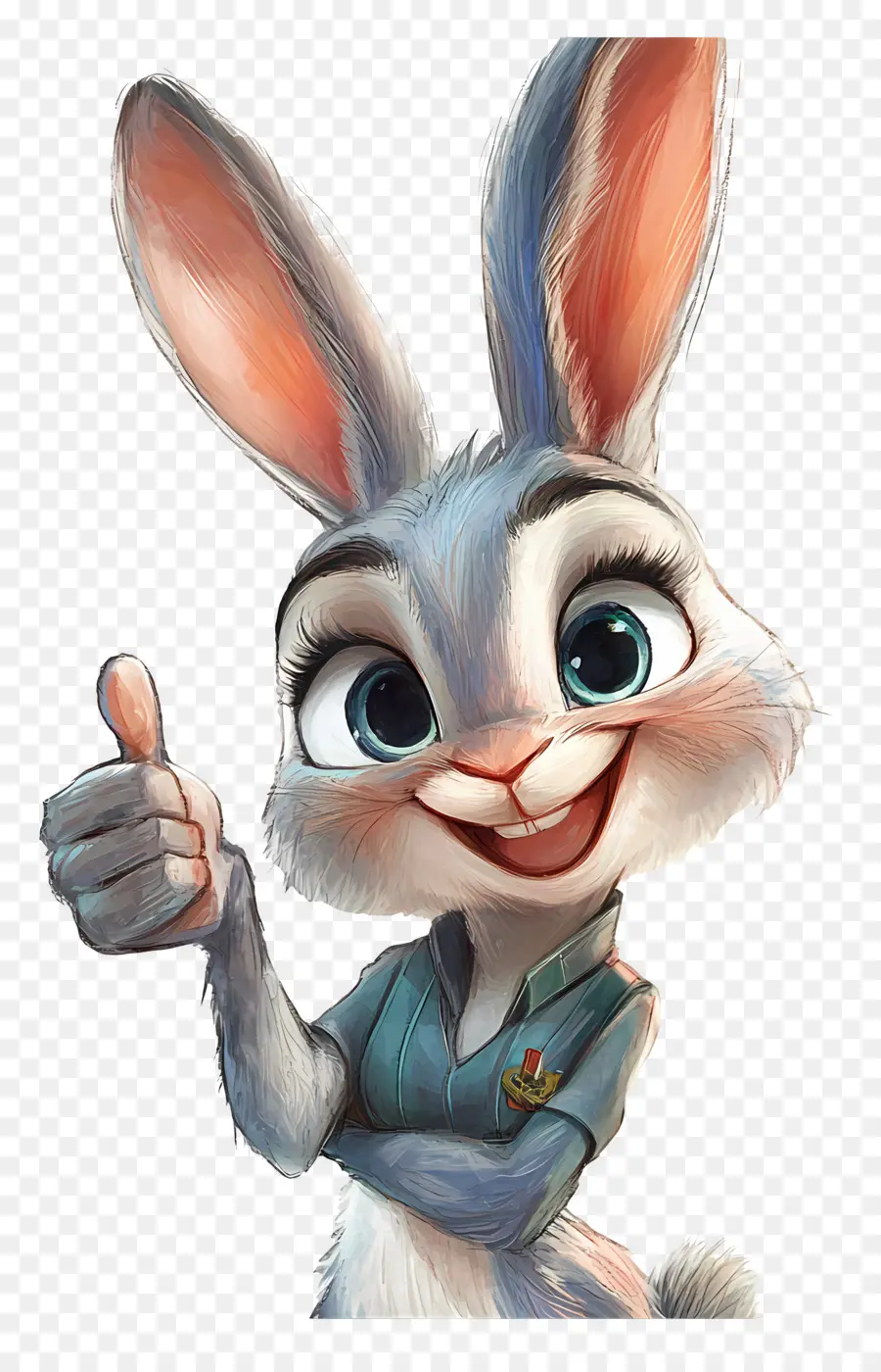 Judy Hopps，กระต่ายการ์ตูนยกนิ้วขึ้น PNG