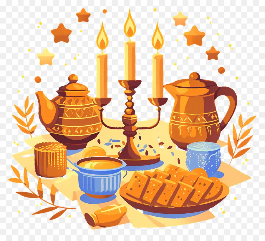 Hanukkah，เทียนสีทอง PNG