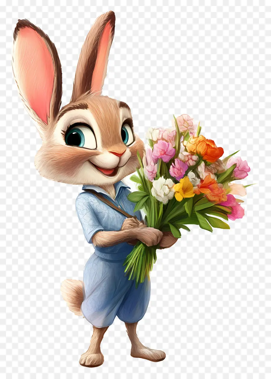 Judy Hopps，กระต่ายกับดอกไม้ PNG