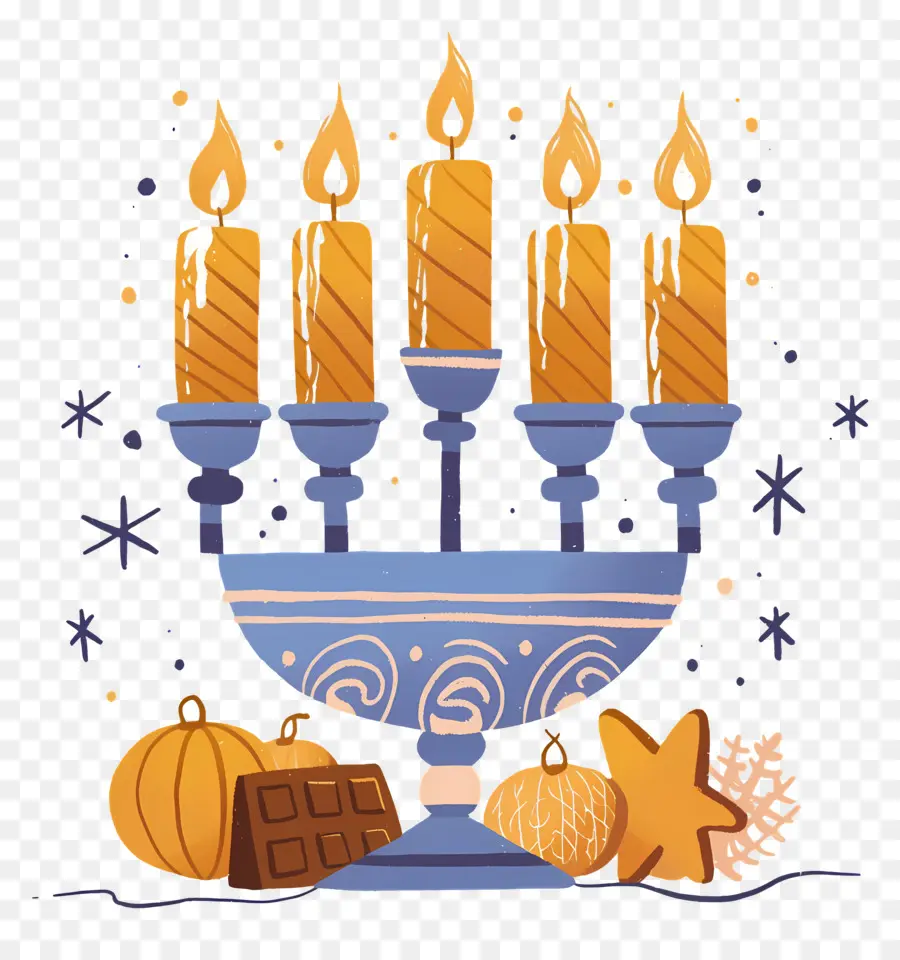 Hanukkah，เทียนสีทอง PNG