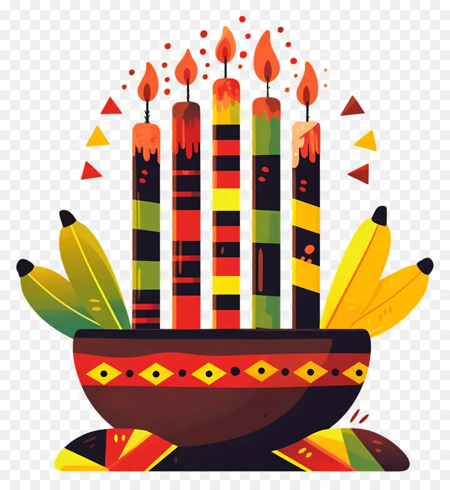 Happy Kwanzaa，เทียนในชาม PNG