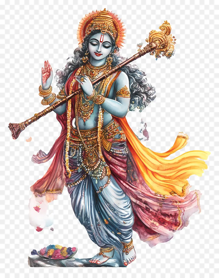 Kartik Purnima，Blue Deity กับ Flute PNG