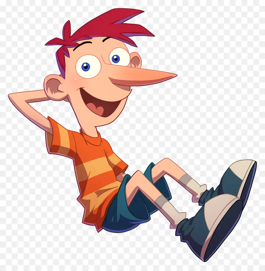 Phineas Flynn，เด็กชายการ์ตูนที่มีผมสีส้ม PNG