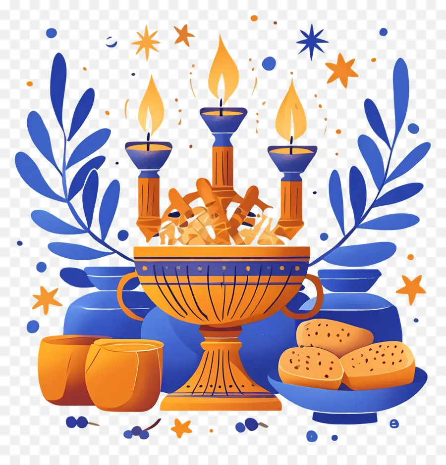 Hanukkah，เทียนสีทอง PNG