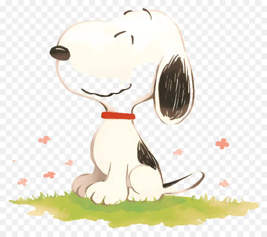 สนูปปี้สปริง，Snoopy กับเมฆสีแดง PNG