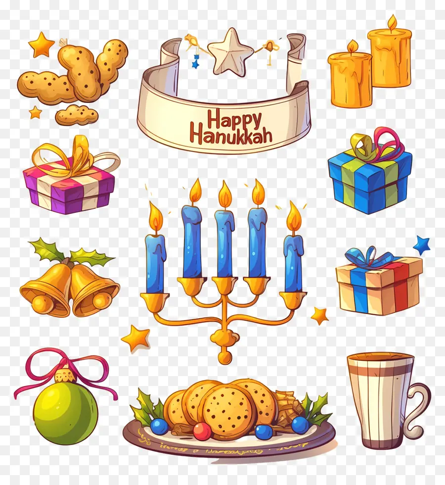 Hanukkah Menorah，เทียน Hanukkah PNG