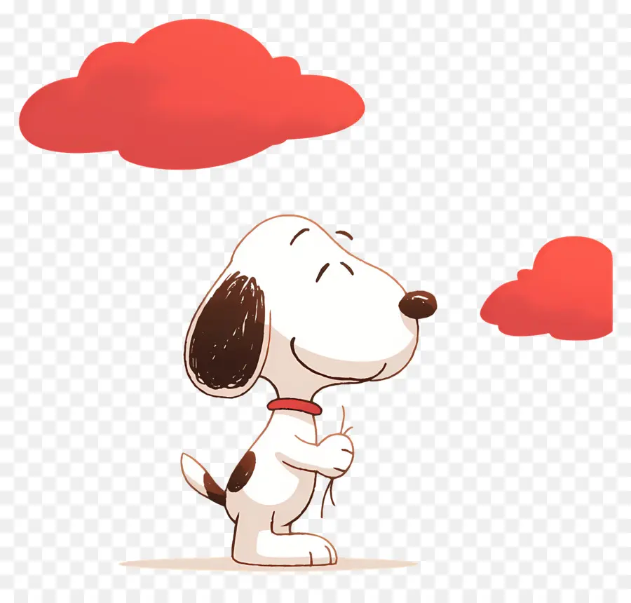 สนูปปี้สปริง，Snoopy กับเมฆสีแดง PNG