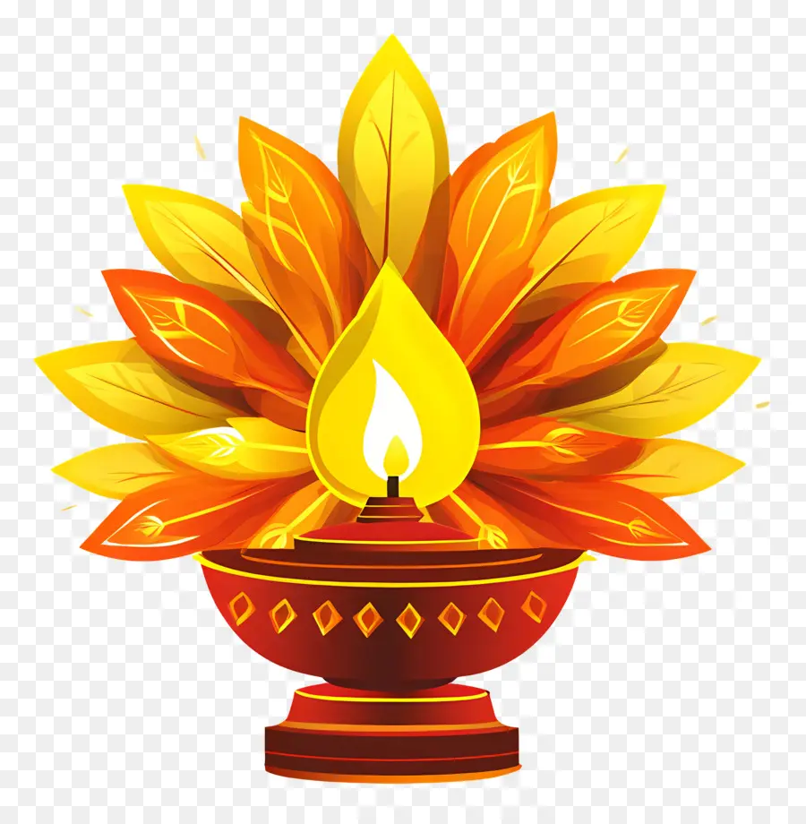 Pongal มีความสุข，โคมไฟด้วยใบไม้ PNG