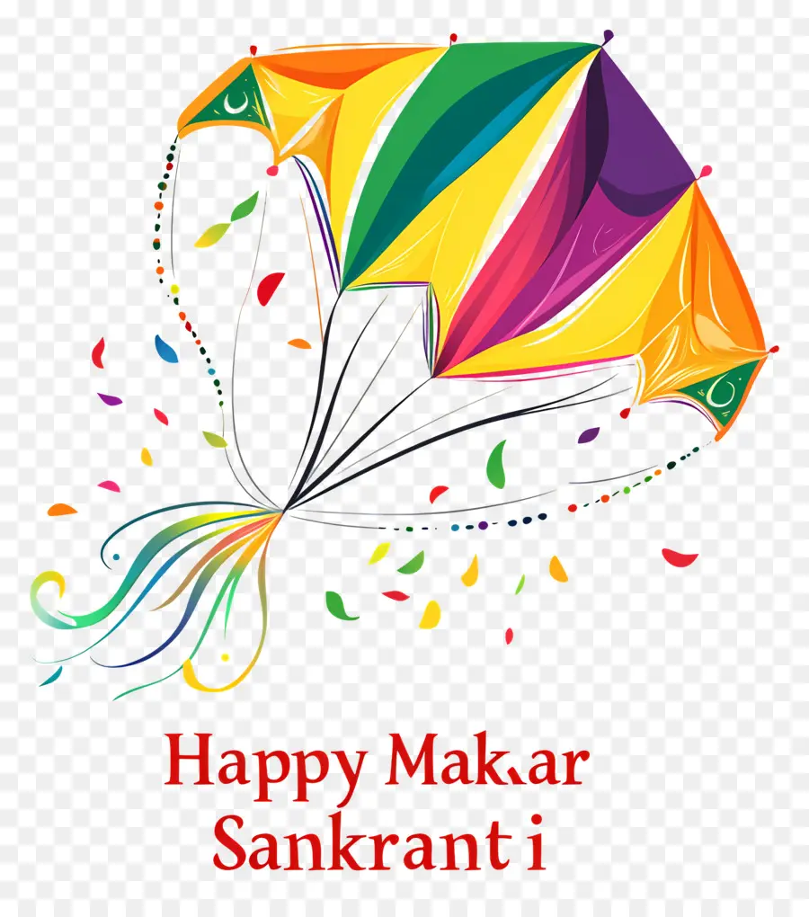 Makar Sankranti，ว่าวสีสันสดใส PNG