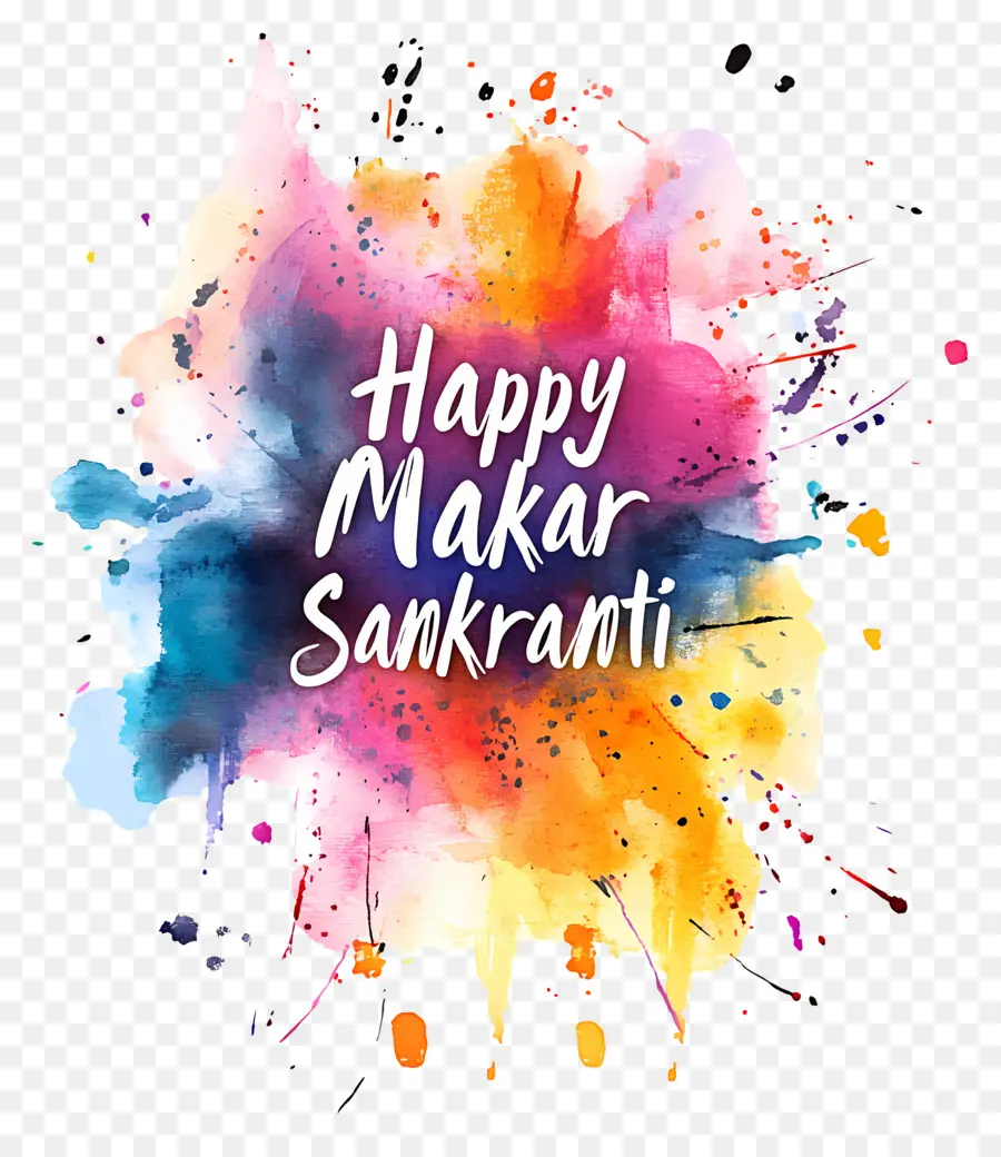 Makar Sankranti，สาดสีสันสดใส PNG