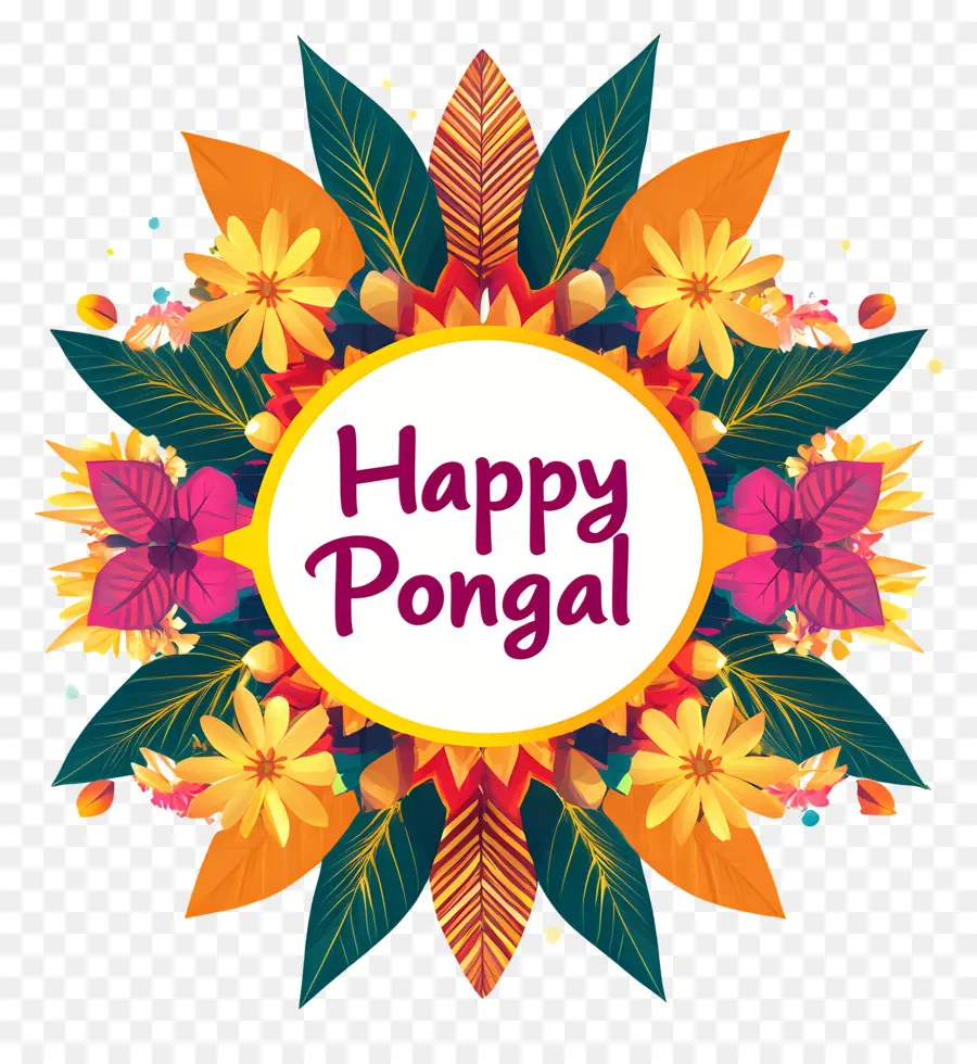 Pongal มีความสุข，ดอกไม้ Mandala PNG