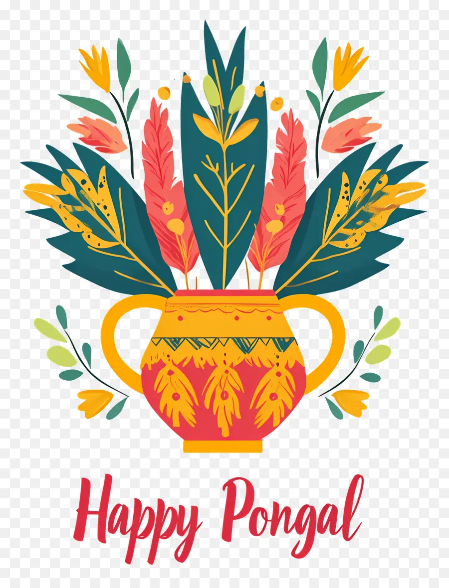 Pongal มีความสุข，แจกันตกแต่ง PNG