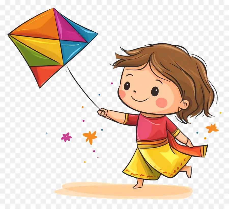 Happy Makar Sankranti，เด็กที่มีว่าว PNG