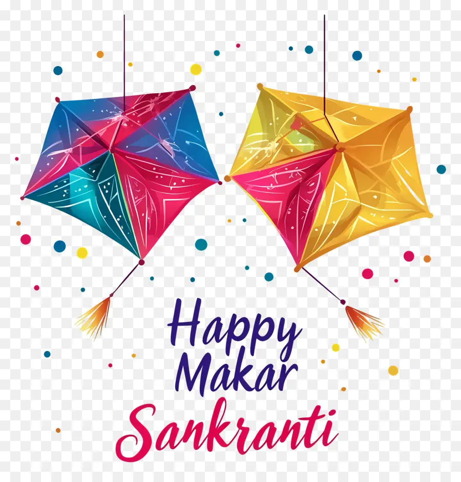 Makar Sankranti，ว่าวสีสันสดใส PNG