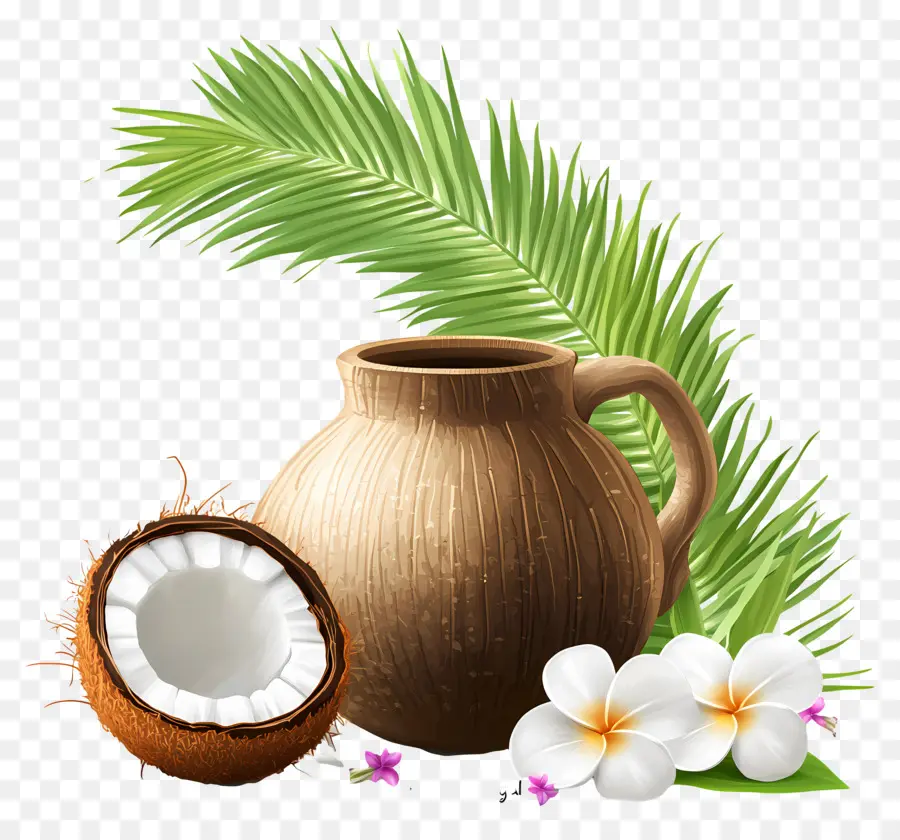 Pongal มีความสุข，มะพร้าวและหม้อ PNG