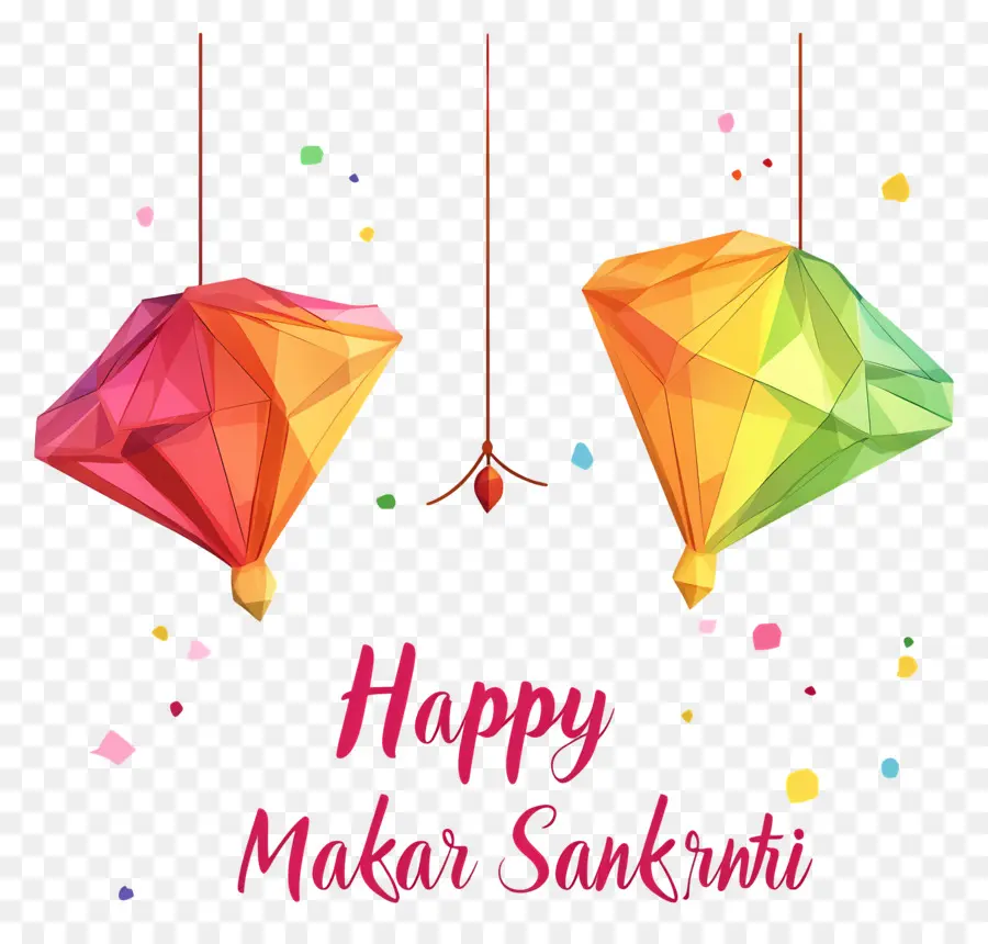 Makar Sankranti，ว่าวสีสันสดใส PNG