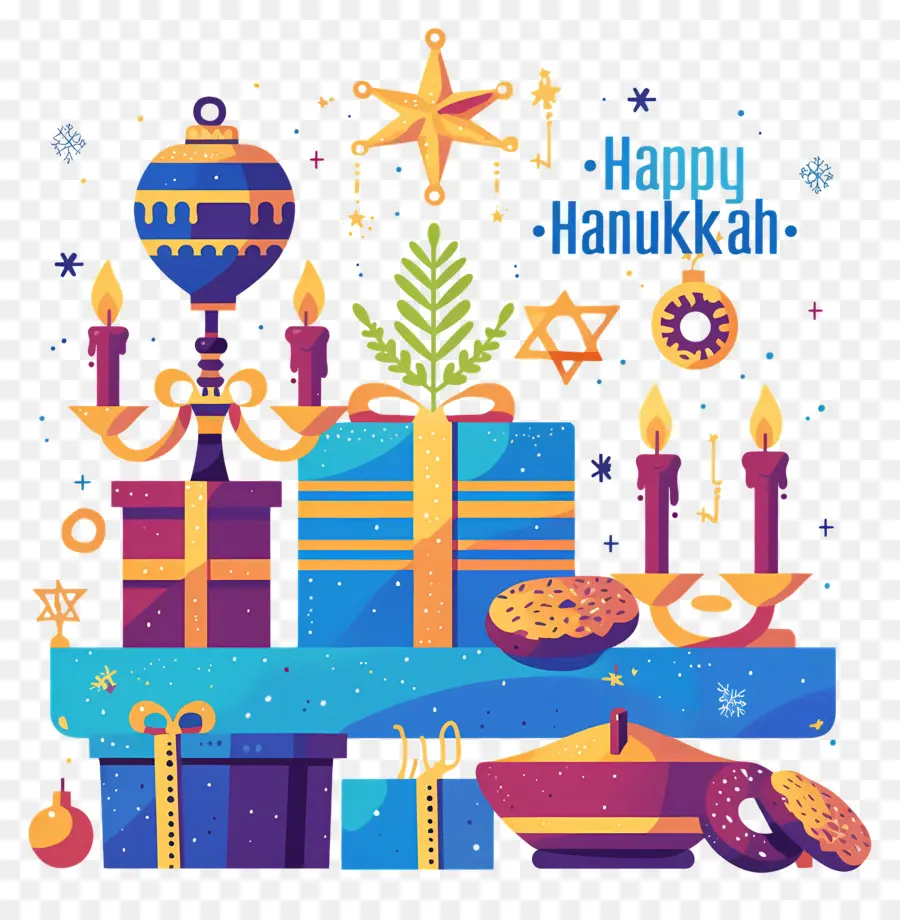 Hanukkah มีความสุข，ของขวัญ Hanukkah PNG